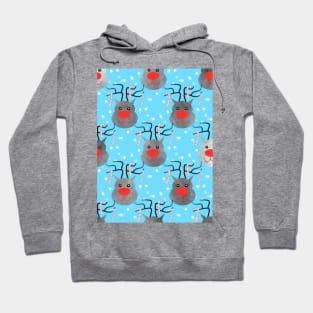 WHITE Christmas Reindeers Hoodie